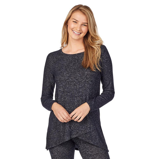 Cuddl Duds SoftKnit Long Sleeve Crossover Tunic
