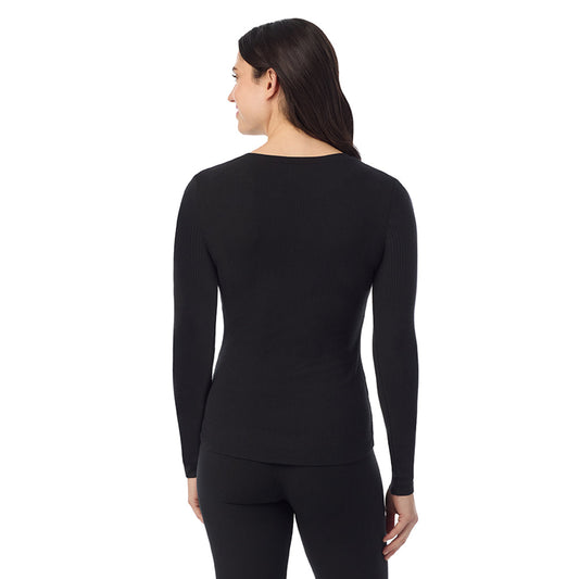 Cuddl Duds Stretch Rib Long Sleeve Crew