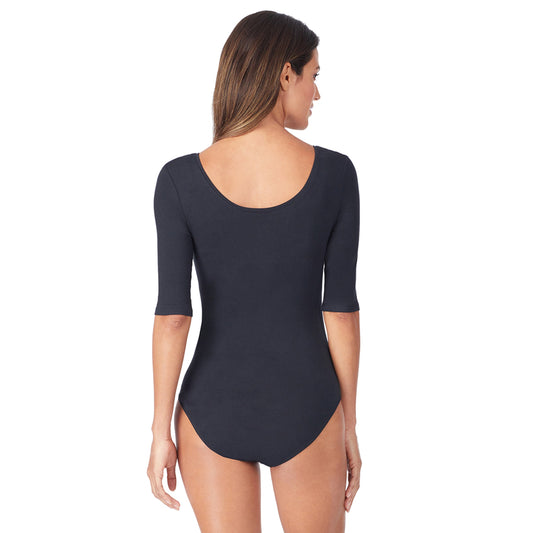 Cuddl Duds Softwear With Stretch Elbow Sleeve Bodysuit