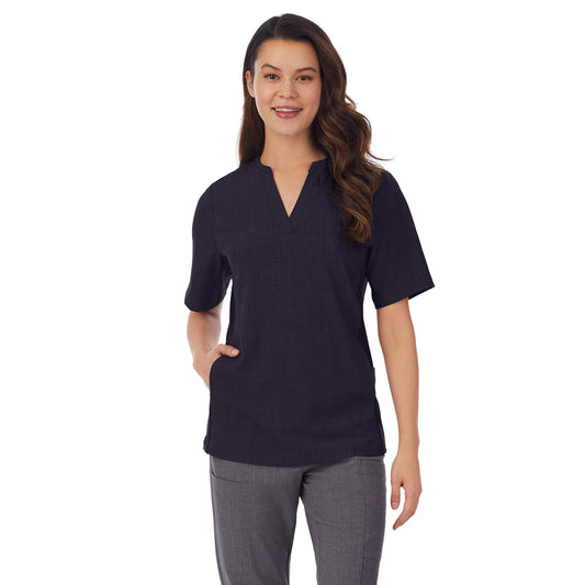 Cuddl Duds Womens Scrub Split Neck Top