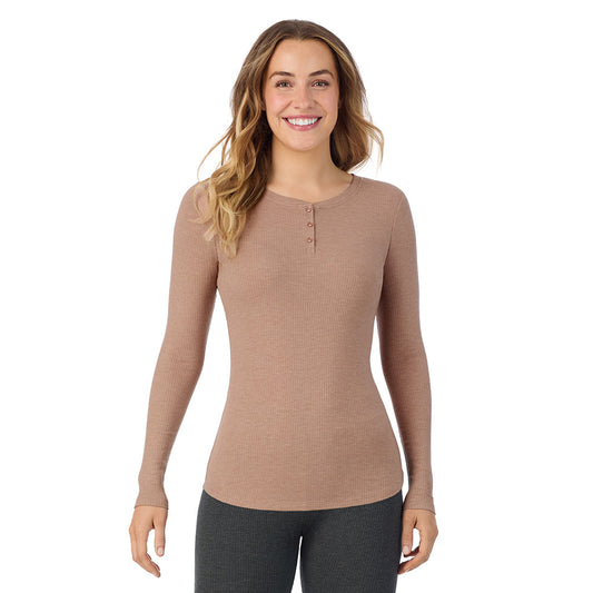 Cuddl Duds Stretch Rib Long Sleeve Henley