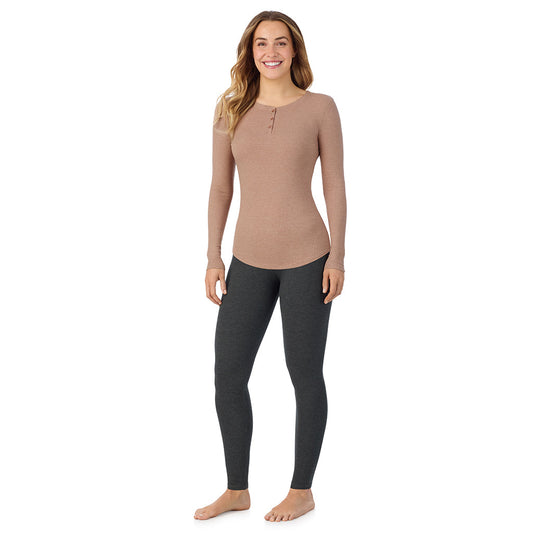 Cuddl Duds Stretch Rib Long Sleeve Henley